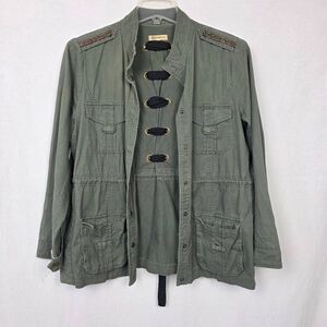 Democracy Utility Jacket Green Lace Up Back Large